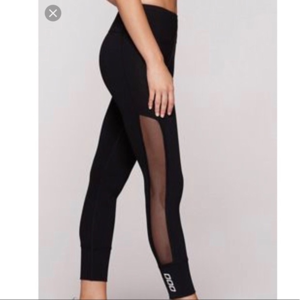 Black Lorna Jane Ankle Biter Mesh Leggings - XS